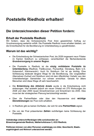 Erhaltung_Poststelle_Petition_Riedholz_2024